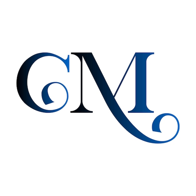 La tipografía CM, el emblema inicial, el monograma, el símbolo de lujo, el icono simple, la letra, el diseño del logotipo.