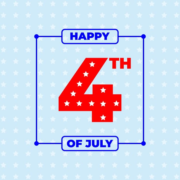 tipografía colorida Día de la Independencia de Estados Unidos feliz 4 de julio tarjeta plantilla vectorial fondo