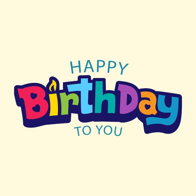 Tipografía colorida con letras de feliz cumpleaños dibujadas a mano Feliz cumpleaños linda mano dibujada