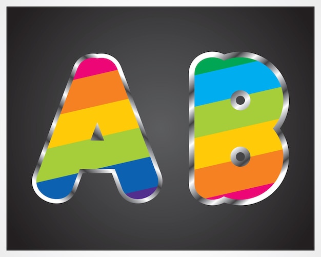 Vector tipografía colorido patrón alfabeto letras a a z conjunto