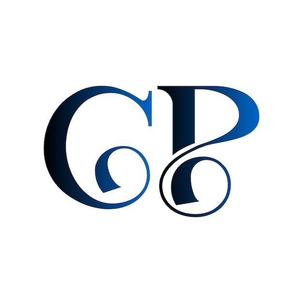 La tipografía CP es el símbolo inicial, el monograma, el símbolo de lujo, el icono simple, la letra, el diseño del logotipo.