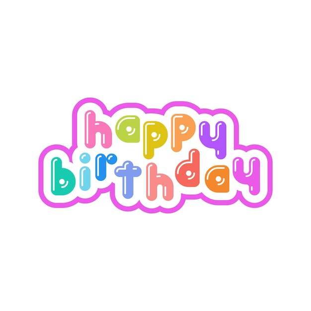Tipografía de cumpleaños feliz de burbuja colorida