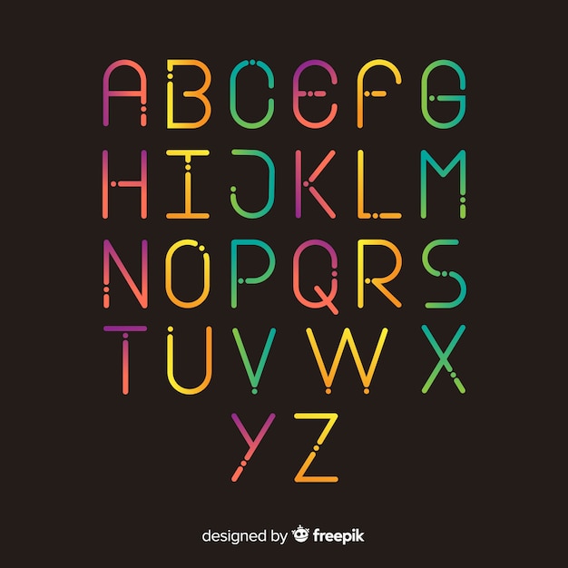 Tipografía degradada colorida