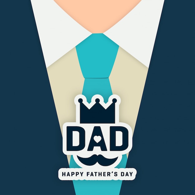 Vector tipografía del día del padre con fondo azul oscuro
