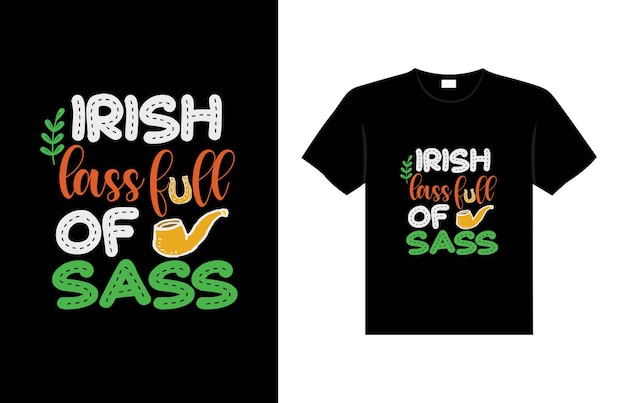 Tipografía del día de San Patricio Diseño de camiseta de letras vectoriales con cita irlandesa colorida