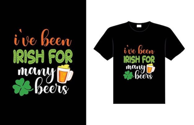 Tipografía del día de San Patricio Diseño de camiseta de letras vectoriales con cita irlandesa colorida