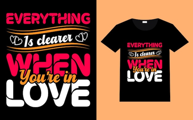La tipografía del día de san valentín cita el diseño de la camiseta letras románticas de amor