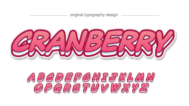 tipografía de dibujos animados 3d rosa y blanco