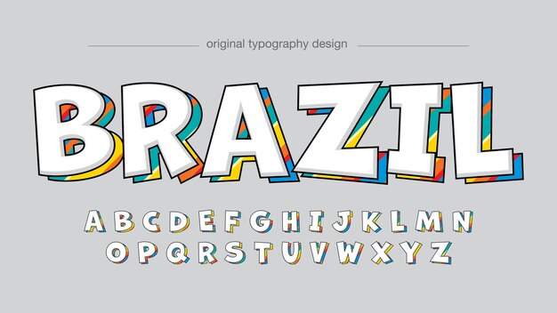 tipografía de dibujos animados de encabezado colorido