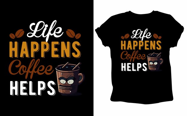 tipografía diseño de camiseta de café personalizado diseño de camiseta de tipografía motivacional