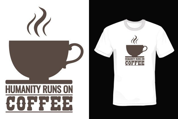 Tipografía de diseño de camiseta de café vintage