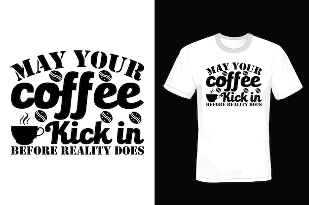 Tipografía de diseño de camiseta de café vintage