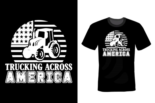 Tipografía de diseño de camiseta de camión vintage