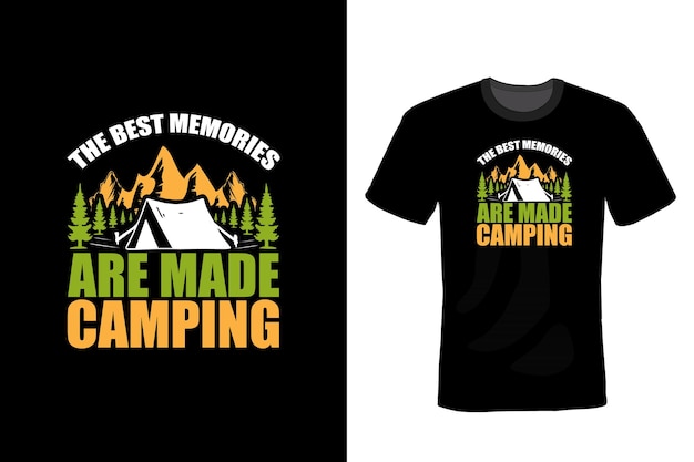 Tipografía de diseño de camiseta de camping vintage