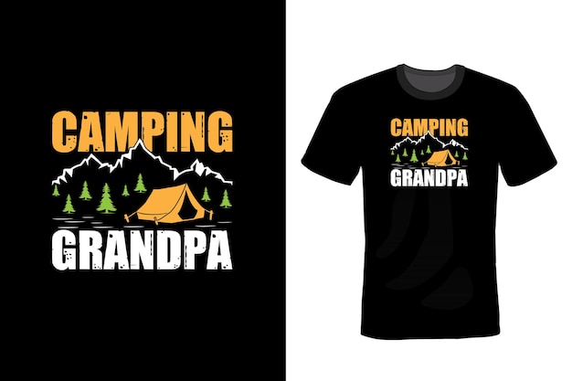 Tipografía de diseño de camiseta de camping vintage