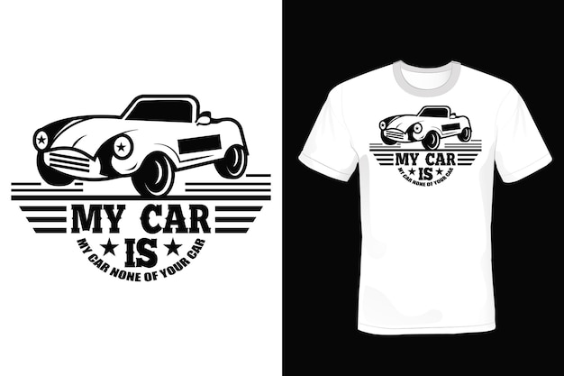 Tipografía de diseño de camiseta de coche vintage