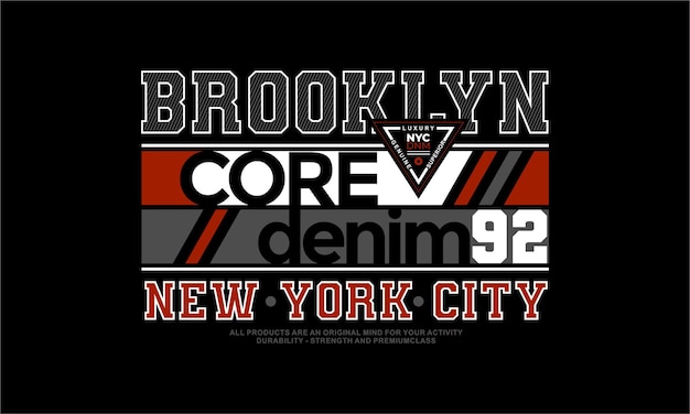 Tipografía de diseño de camiseta gráfica de brooklyn vector premium