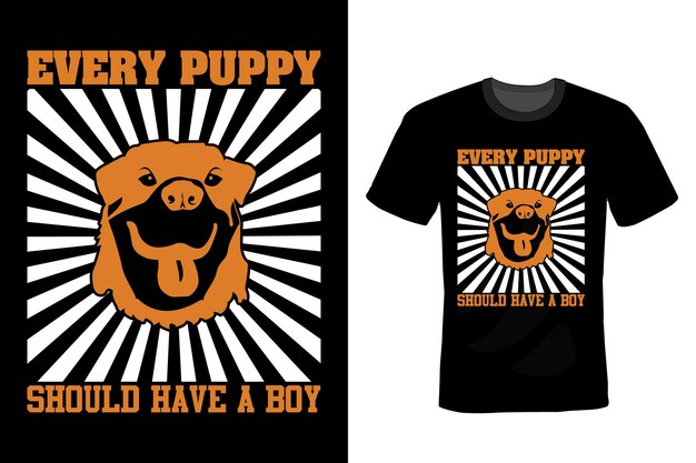 Tipografía de diseño de camiseta de perro vintage