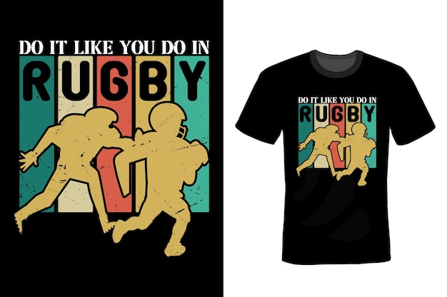 Tipografía de diseño de camiseta de rugby vintage