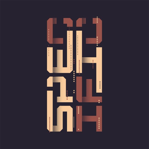 Tipografía de diseño geométrico vectorial de camisetas gráficas específicas