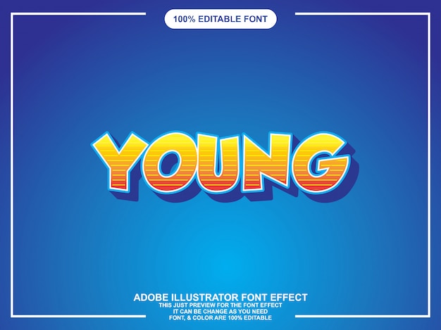 Tipografía editable joven ilustrador de estilo gráfico.
