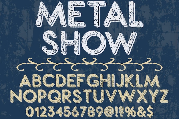 Tipografía efecto sombra tipografía tipografía diseño metal show