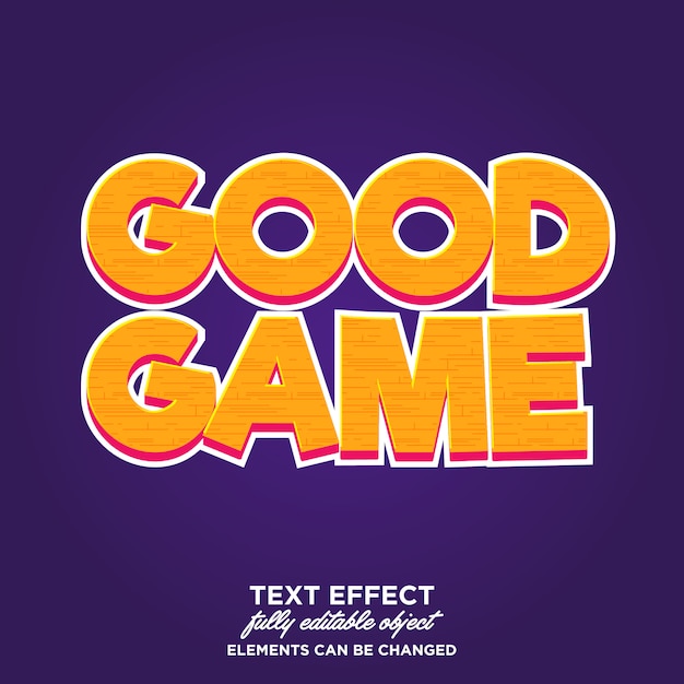 Tipografía de efecto de texto estilo juego