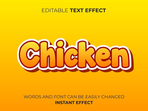 Tipografía de efecto de texto de pollo