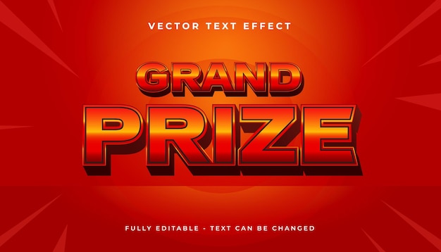 Tipografía de efecto de texto rojo metálico 3D
