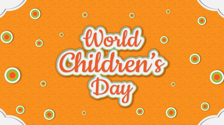 Tipografía effete del mejor texto del día mundial del niño con vector de fondo de color redondo