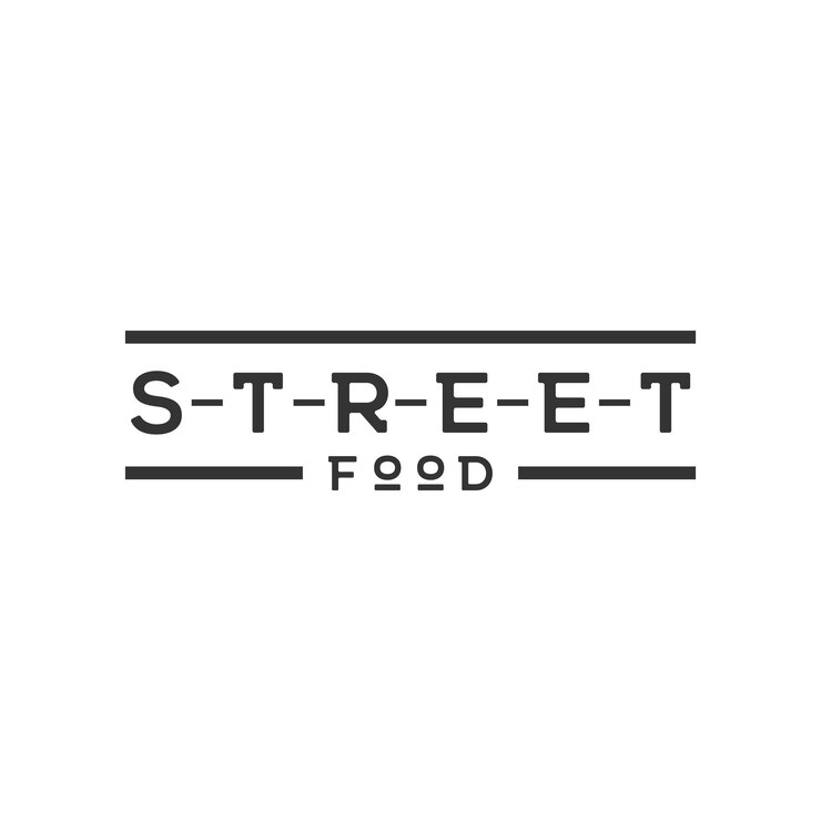 Vector tipografía de escritura a mano de tiza de comida callejera para vector de diseño de logotipo de restaurant cafe bar