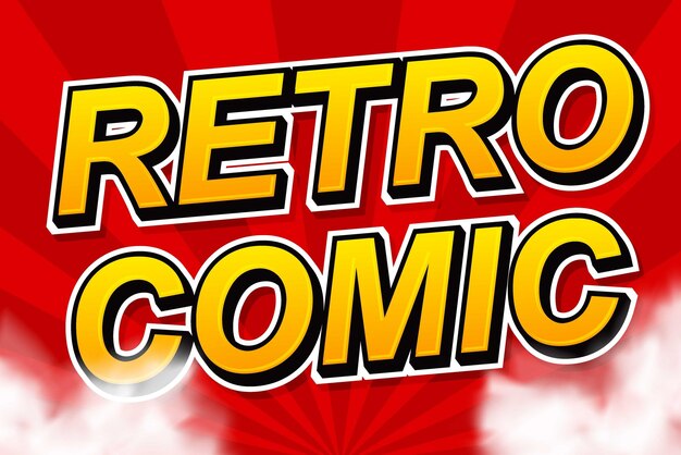 tipografía de estilo cómic retro efecto de texto editable diseño de fondo de plantilla de dibujos animados