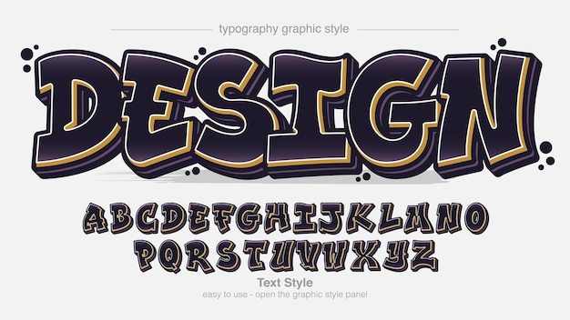 tipografía de estilo de etiqueta de graffiti en negrita negra