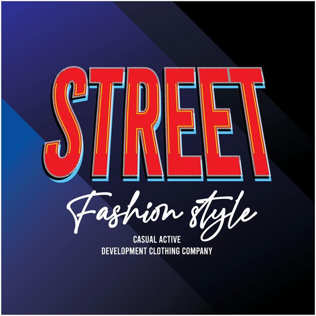 Tipografía de estilo de moda callejera de diseño simple lista para imprimir vector premium