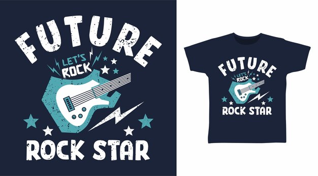 Tipografía de estrella de rock del futuro para el diseño de camisetas.