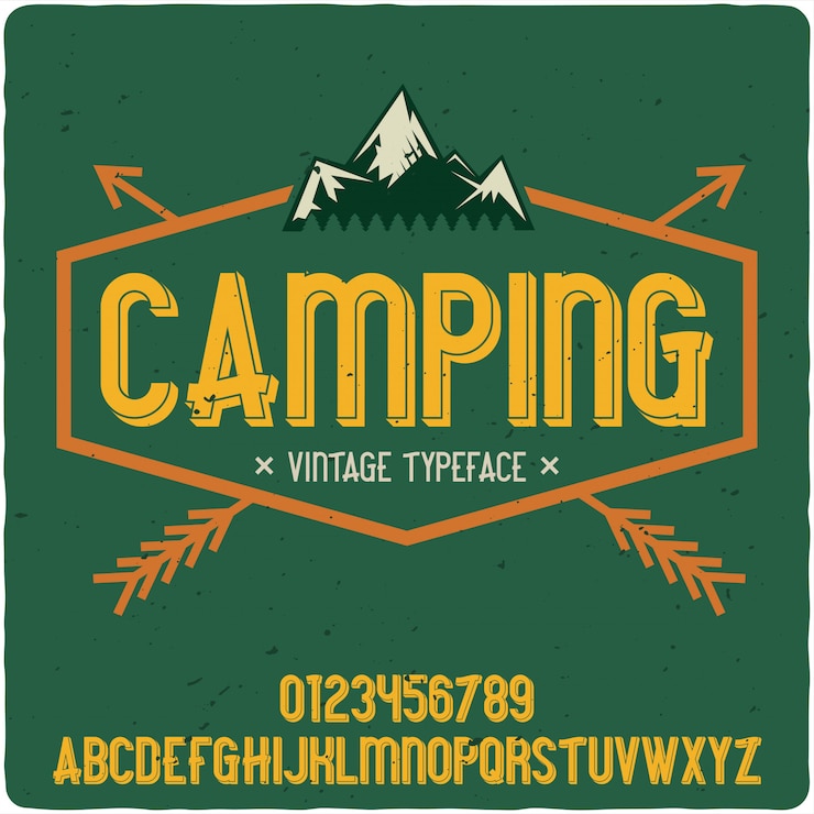 Vector tipografía de etiqueta de camping
