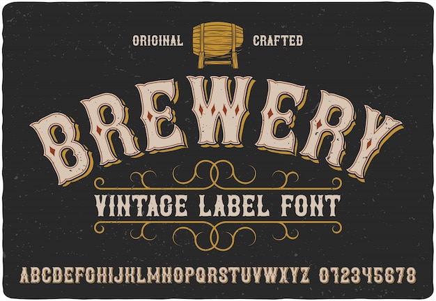 Vector tipografía de etiqueta de cervecería