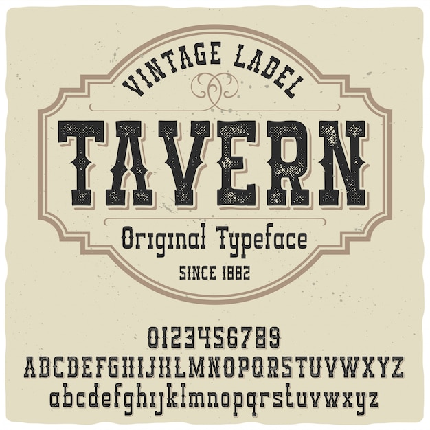 Vector tipografía de etiqueta de taberna