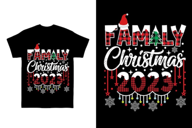Tipografía familiar de Navidad Diseño elegante de camisetas
