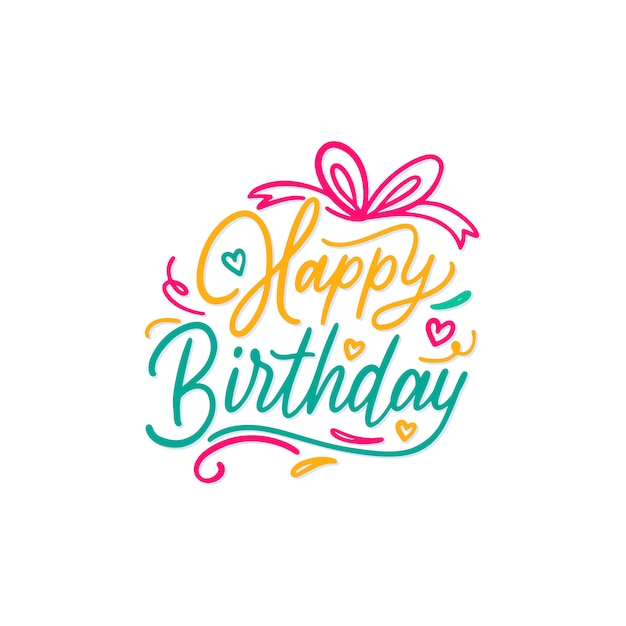 Vector tipografía de feliz cumpleaños.