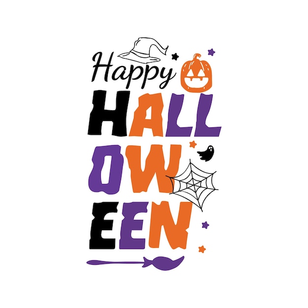 Tipografía feliz halloween para camiseta