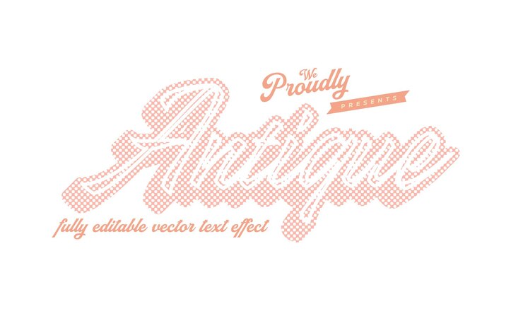 Vector tipografía de fuente de alfabeto de efecto de texto editable retro vintage con estilo de trama de semitonos