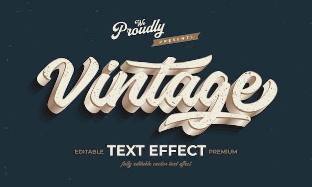 tipografía de fuente de alfabeto de efecto de texto editable retro vintage