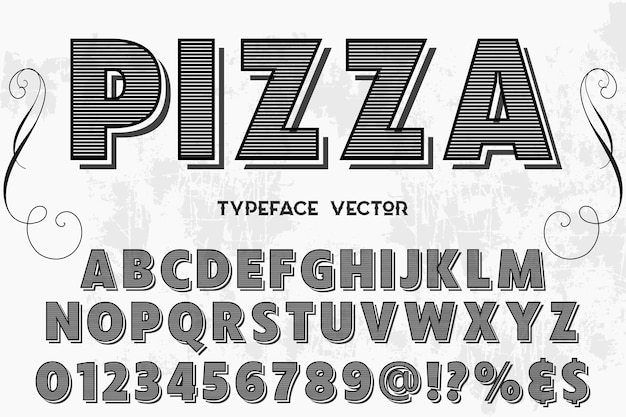 Tipografía de fuente de pizza vintage