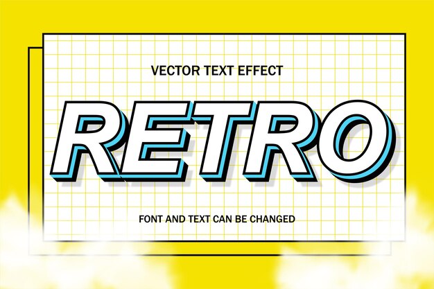 Tipografía de fuente retro estilo de efecto de texto editable plantilla de letras fondo de pantalla vintage