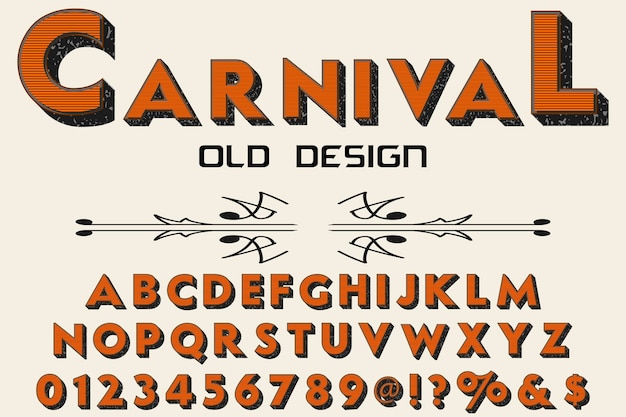 Tipografía de fuente vintage llamada carnaval