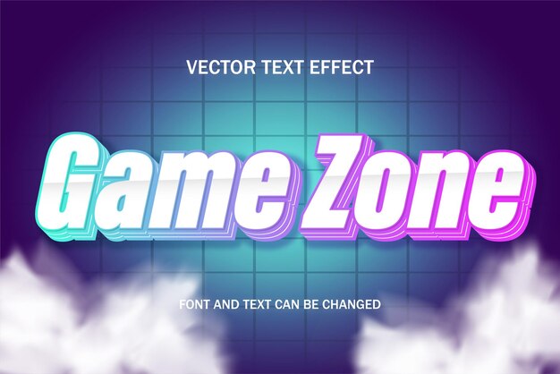 Tipografía de fuente de zona de juego estilo de efecto de texto editable plantilla de letras banner de fondo de luz de neón