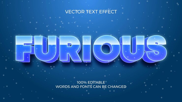 Vector tipografía furiosa efectos 3d modelo de texto editable descarga gratuita