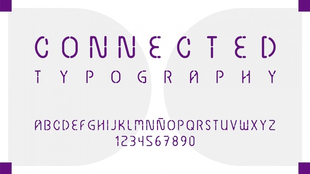 Tipografía futurista con letras y números