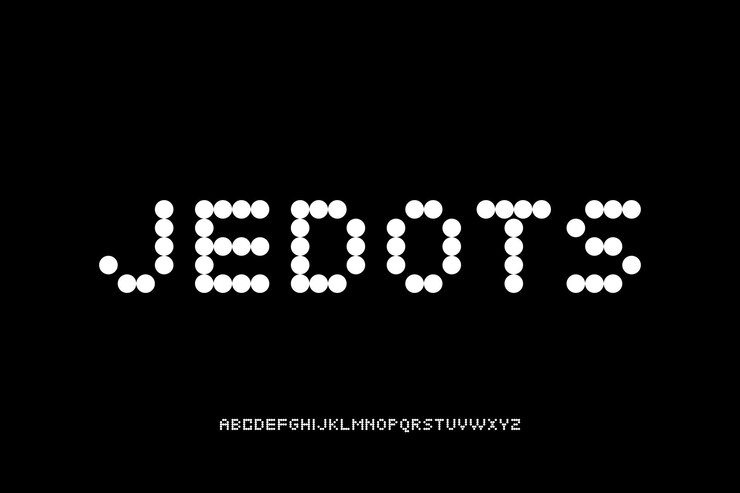 Vector tipografía futurista y moderna jedots